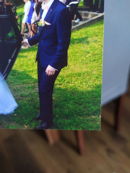 Garnitur ślubny i nie tylko granat strukturka