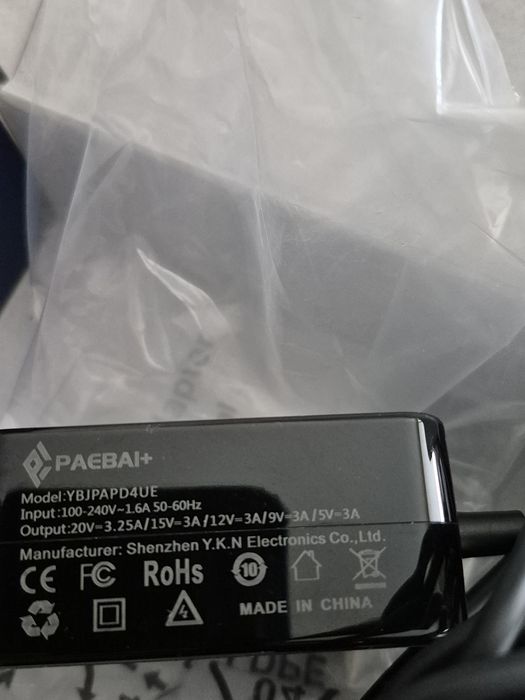 Nowy zasilacz 65W Usb-c do laptopów