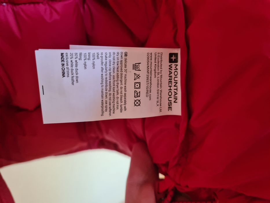 Mountain Warehouse Kurtka Puchowa cuin 600 Puch Kaczy Czerwona roz M
