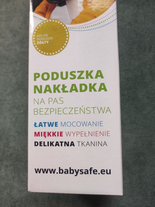 Poduszka nakładka na pas bezpieczeństwa Babysafe woof żółta