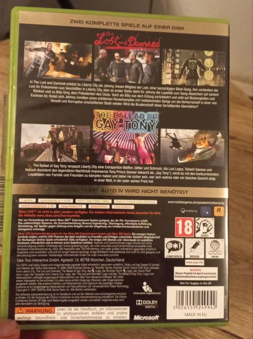Gra GTA Episodes From Liberty City Xbox360 mapa/plakat