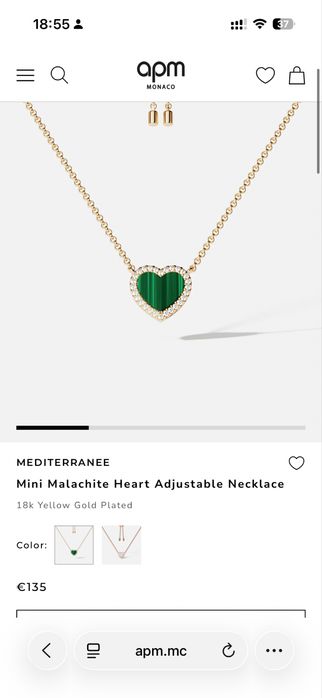 Apm monaco підвіска позолота малахіт