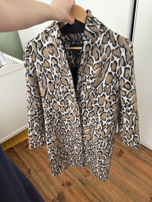 Płaszczyk Płaszcz panterka leopard print S wiosenny jesienny czarny