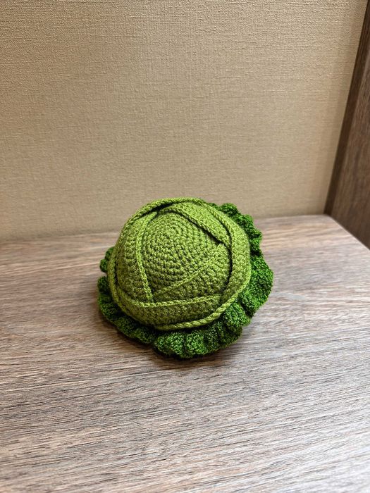 Дитяча в'язана м'яка іграшка. Овочі та фрукти.