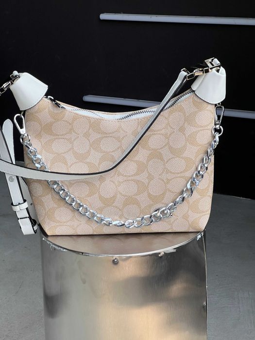 Женская сумка Coach Juliet Shoulder через плече Коуч багет коричневый