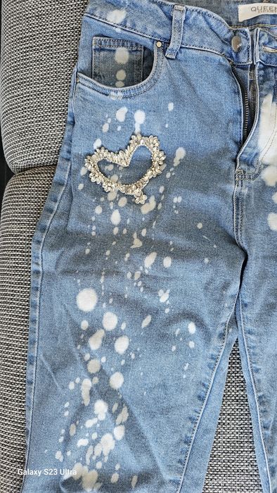 Queen Hearts Paris spodnie jeans damskie L