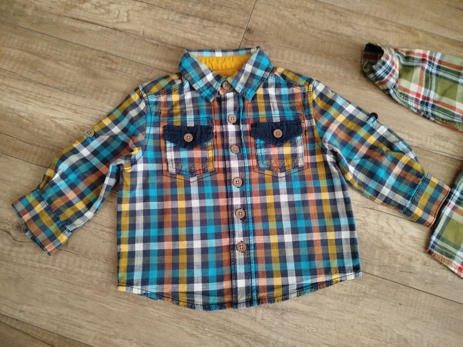 Zestaw koszula w kratę, rozmiar 80