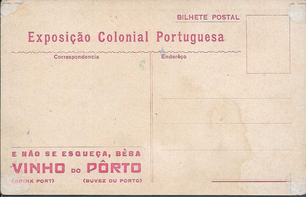 Postal ilustrado antigo -  1934 - EXPOSIÇÃO COLONIAL