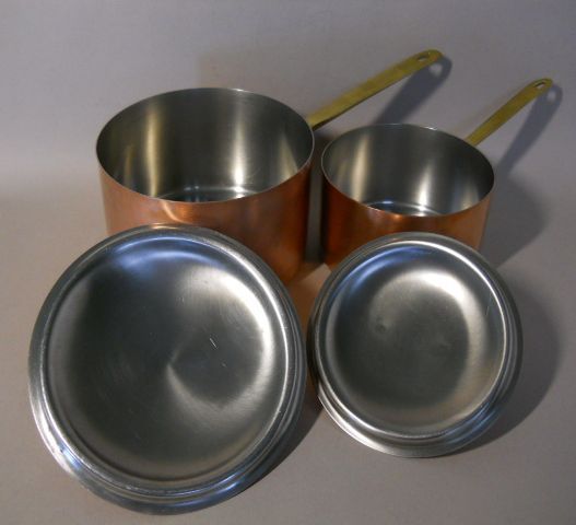 Медные кастрюли и керамическая запеканка