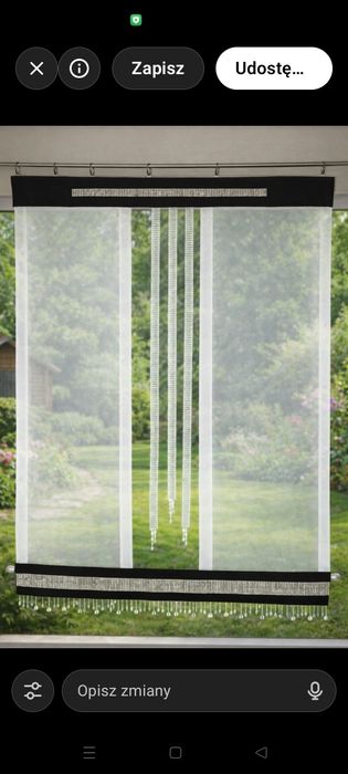 Firany panele ekrany 
Panel posiada tunel na drą