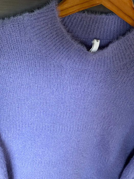 Puszysty sweter CROPP fioletowo niebieski  L