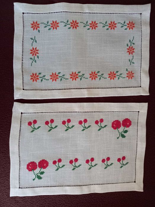 Panos de linho e crochê, novos nunca usados