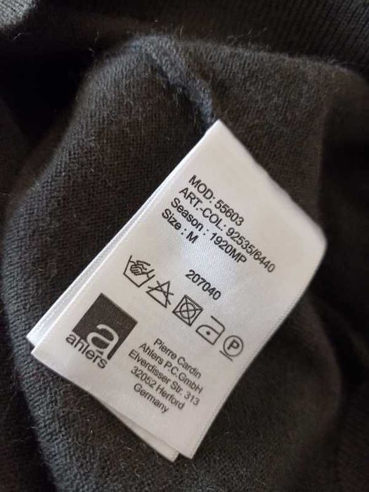 Ciemnozielony golf Pierre Cardin voyage wełna dziewicza