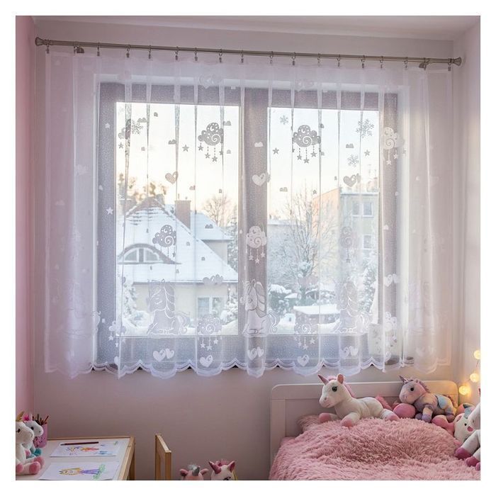 Firanka Biały Jednorożec 300 x 150 cm DomoweTekstylia | WN732J 150