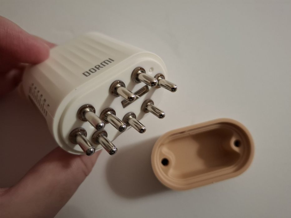 Aplicador de óleo sérum massajador couro cabeludo vibratório luz LED