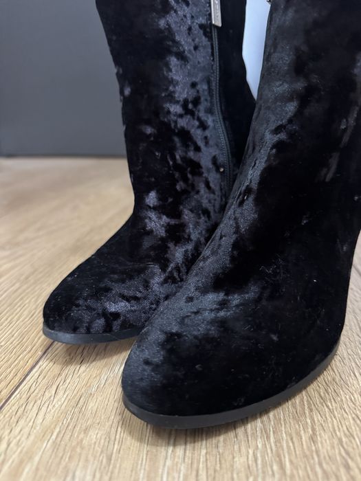 Botki skórzane Ryłko zamszowe