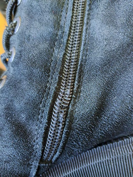 Жіночі замшеві черевики з хутром, 38 розмір