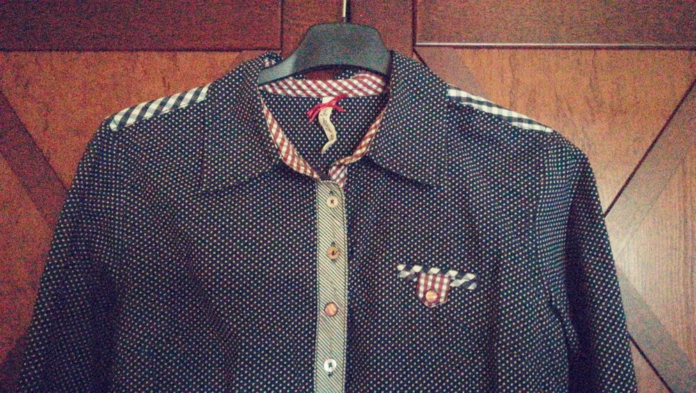 Bluzka koszula granatowa w białe groszki Key Largo