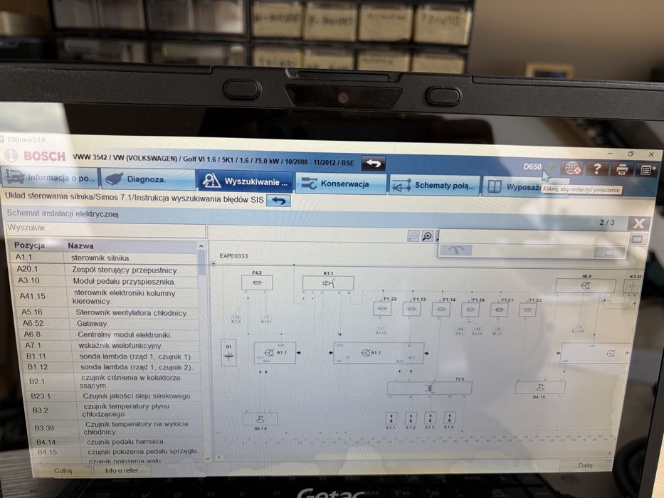 Tester Bosch Kts 940 z ESItronic 2.0 bez abonamentu odpowiednio 560 590 z Dcu 220.