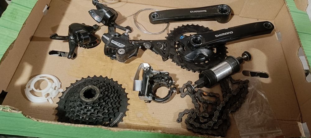 Części rower shimano przerzutki korba bdb