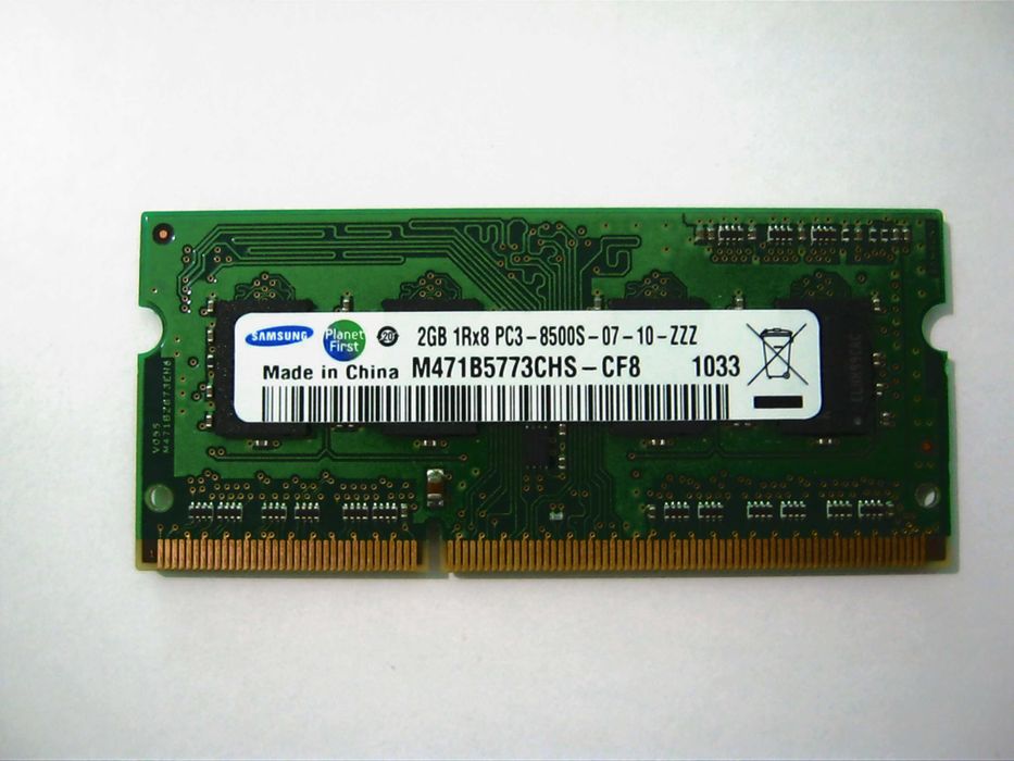 Оперативная память для ноутбука DDR3-1066 2GB, 1GB; DDR3-1333 2GB
