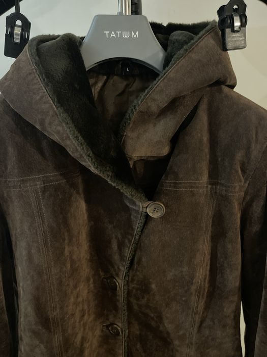 Zamszowa krótka  brązowa kurtka damska S