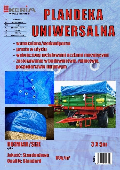 Plandeka ochronna, różne rozmiary