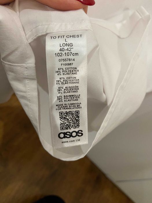 Biała koszula męska Skopes z Zalando 17" XL kołnierzyk 43cm jak Nowa