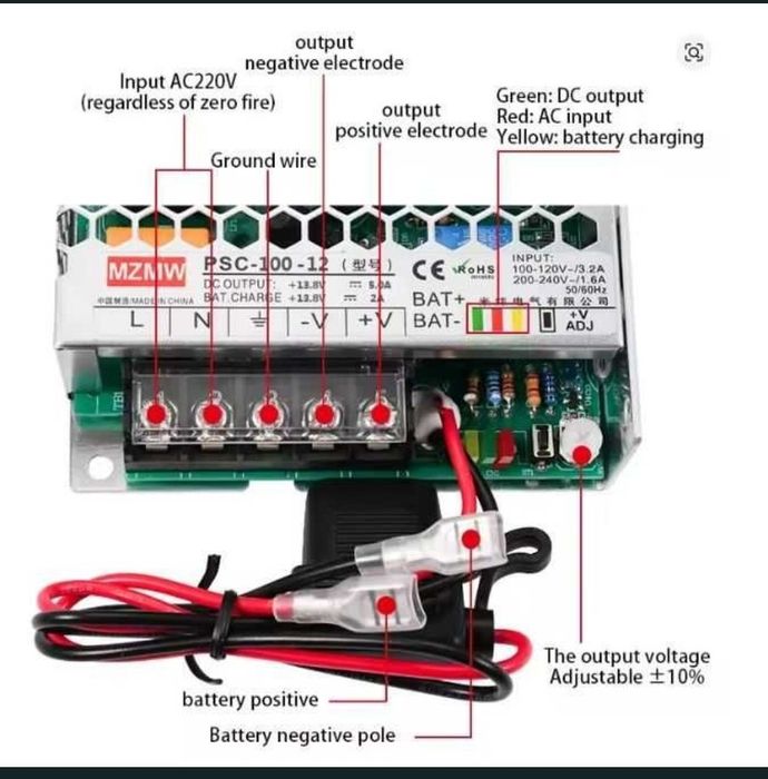MZMW PSC100W-12 ДБЖ  10.6-14.6в 5a AGM Lifepo4 li-ion упс ups безпереб