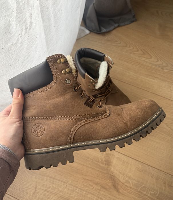 Buty męskie ocieplane / brązowe ciepłe
