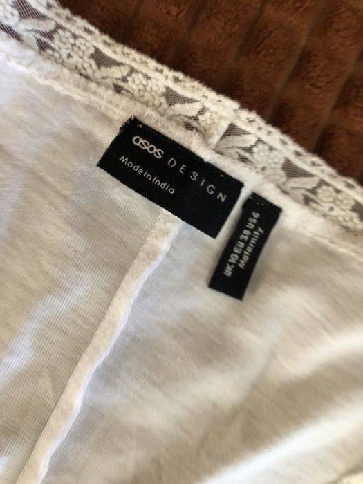 Asos koszulka bluzka biała koronka ciążowa maternity rozmiar 38 nowa