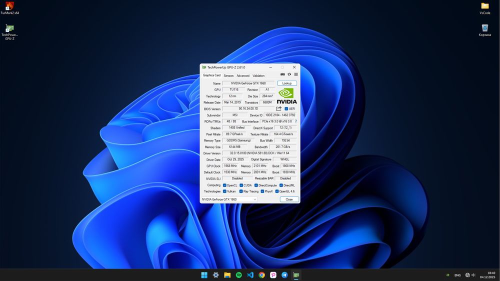 Продам ще на пломбах!!! GeForce GTX 1660 Msi Ventus X