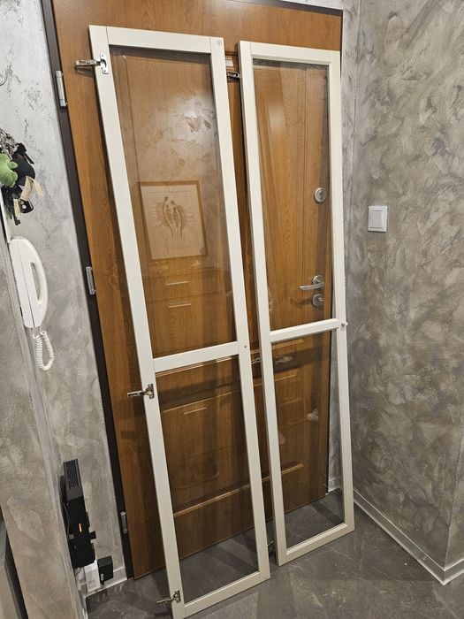 IKEA OXBERG Drzwi szklane do regału BILLY szary