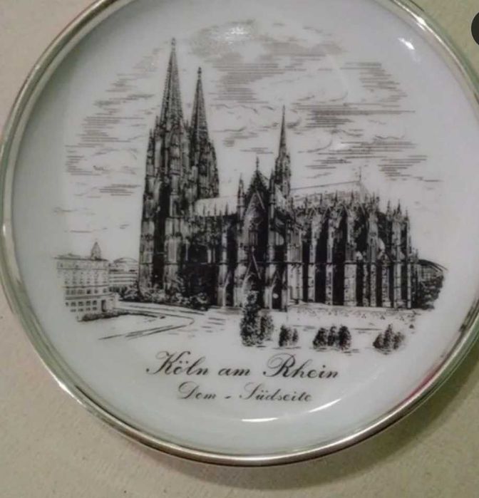 тарілочки  посрібленою каэмкою.Германські з зображенням м. Кельн.