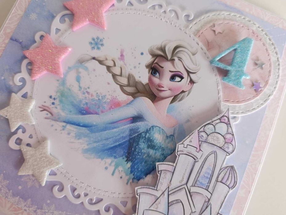 Kartka urodzinowa ręcznie robiona Kraina lodu Elsa
