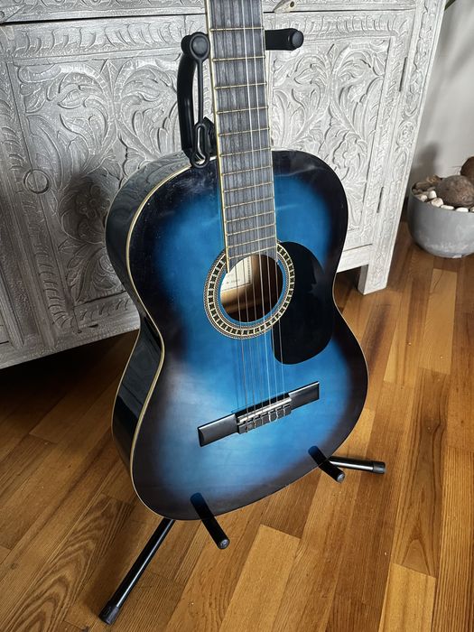 Gitara klasyczna niebieska Durango zestaw akcesoria szkoła muzyczna