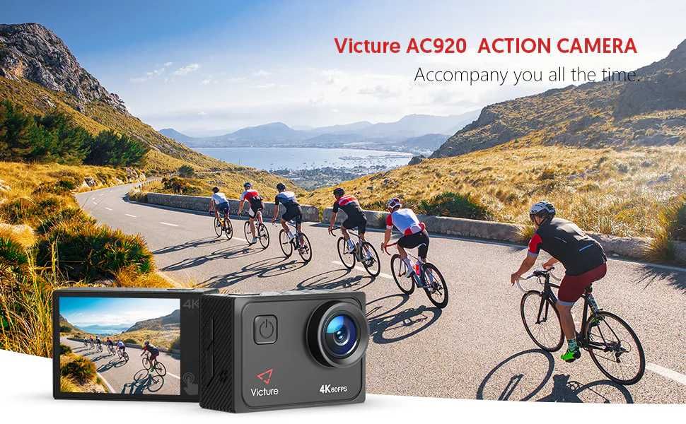 Câmara de ação Victure AC920 4K + caixa estanque + 20 acessórios Novo