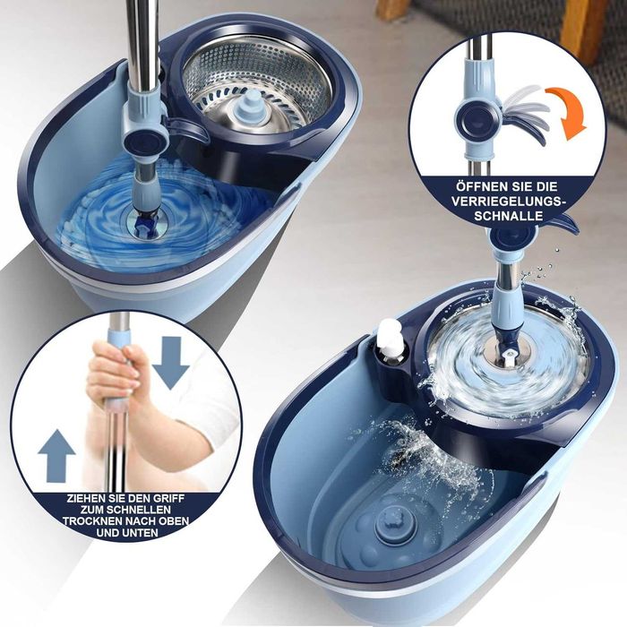 Nowy zestaw mopów / mop / wiadro / szczotka / 6L/ 145cm !9232!