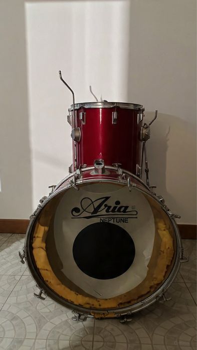 Bateria Acústica Completa Aria Neptune + Pedal Rogers – Pronta a Tocar