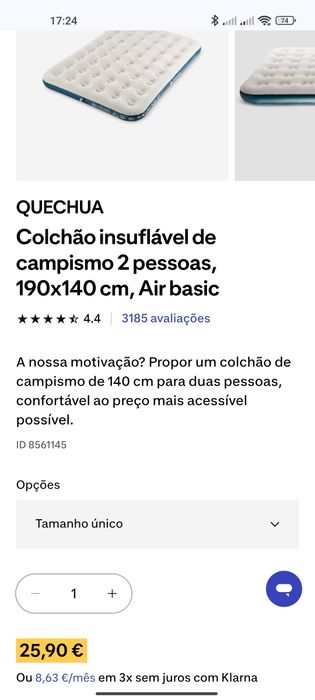 Colchão insuflável 140