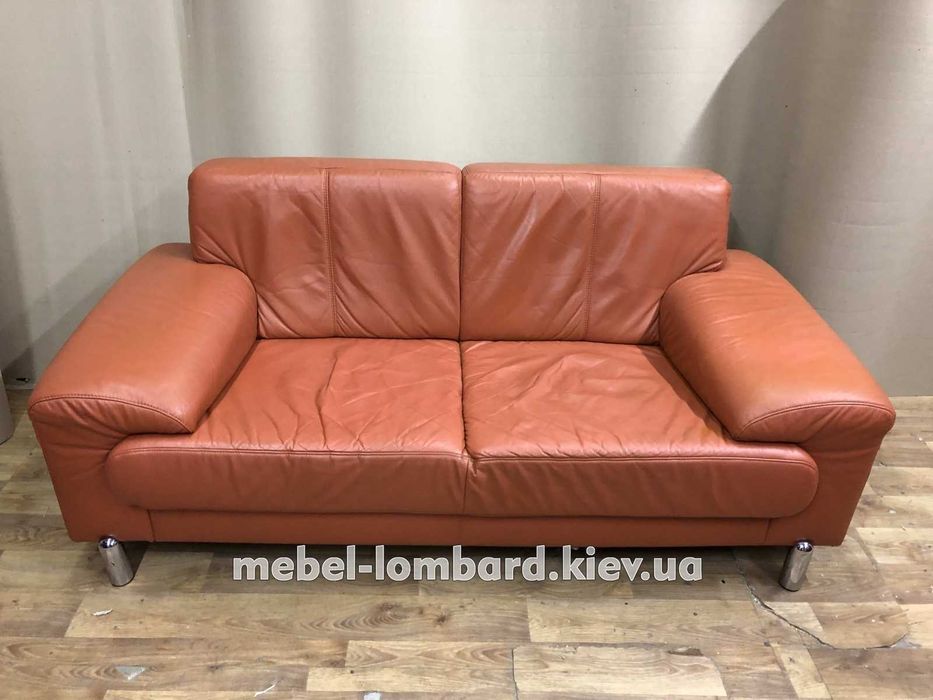 Диван "Кожа" "Коричневый" бу