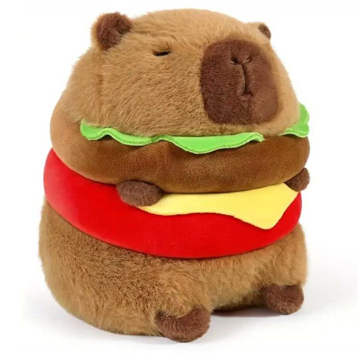 Плюшевая Капибара Бургер 35 см — мягкий друг для объятий!