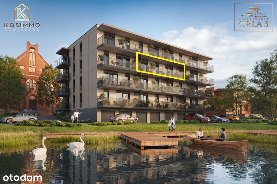 M13 APARTAMENTY Orla 3, 2piętr, 65 m2, 3 pok, Centrum,Widok na jezioro
