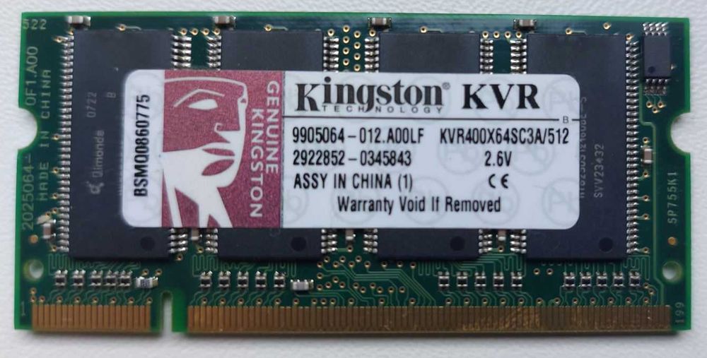 RAM do laptopa - Kingston KVR400x64sc3a/512