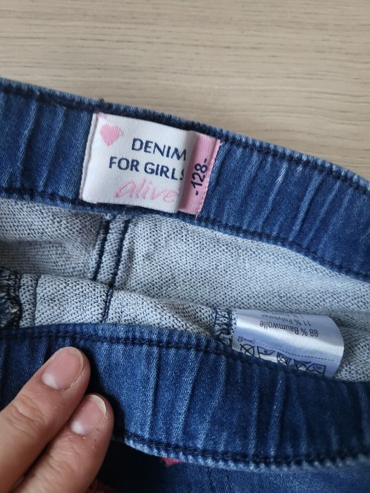 Spodenki dziewczęce jeansowe 128