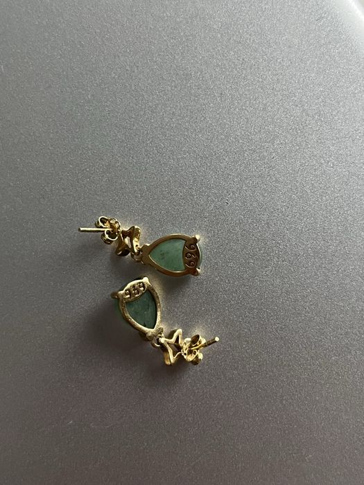 Kolczyki Star Duże Łezki z Awenturynem Gold 696 jeweler