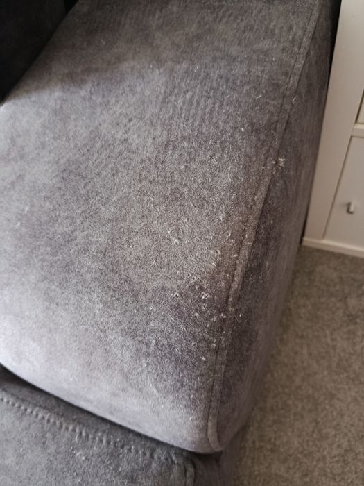 Sofá cama com chaise longue + arrumação + 2 puffs + 2 almofadas