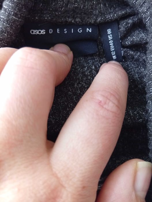 Melanżowy sweter z golfem w prążek oversize damski