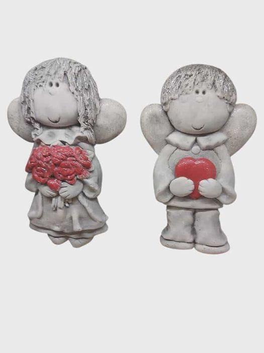 figurki aniołów Aniołki gipsowe para aniołków  anioły z gipsu amorek
