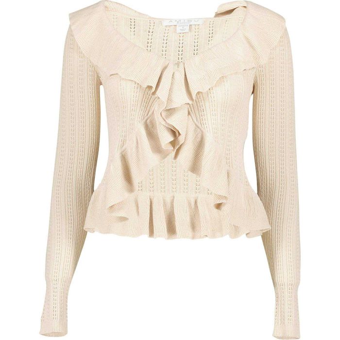 Blusa Bege com Folhos New Yorker